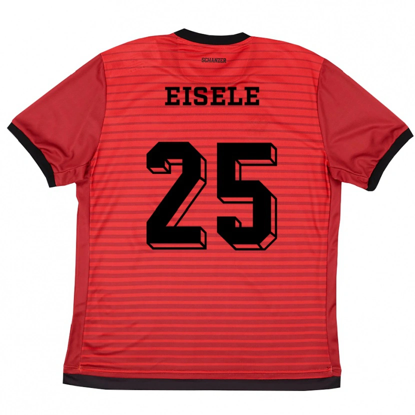 Danxen Homme Maillot Kai Eisele #25 Rouge Noir Tenues Domicile 2025/26 T-Shirt