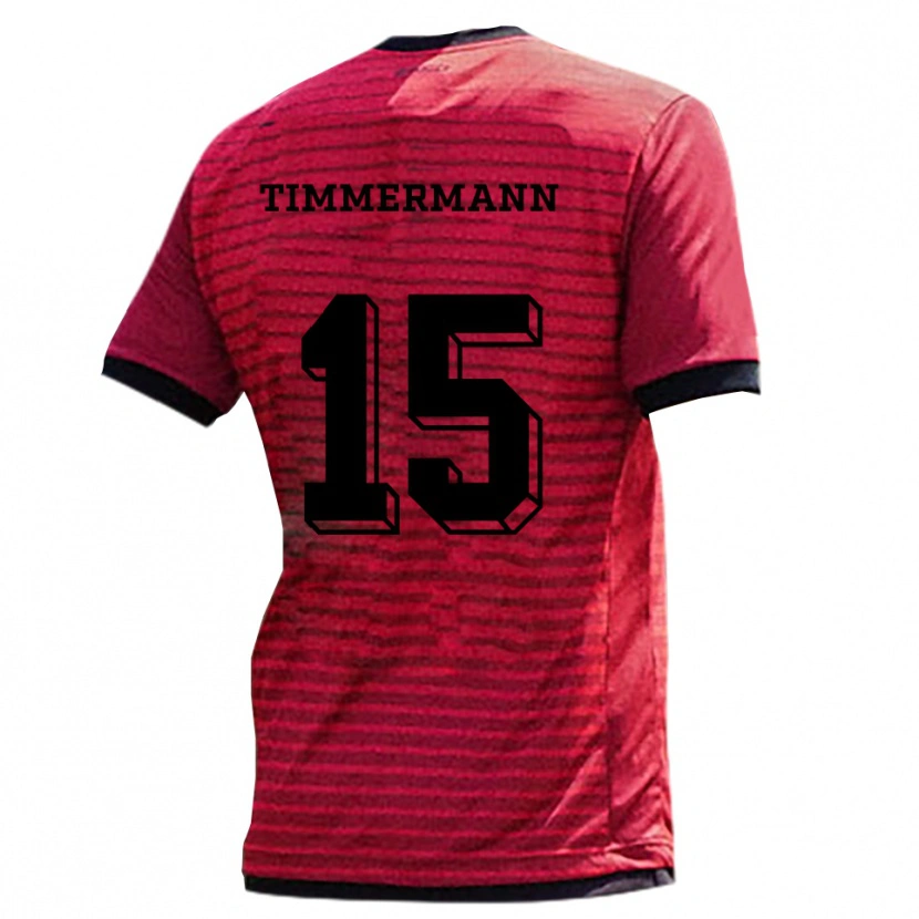 Danxen Homme Maillot Ina Timmermann #15 Rouge Noir Tenues Domicile 2025/26 T-Shirt