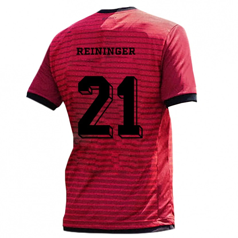 Danxen Homme Maillot Pija Reininger #21 Rouge Noir Tenues Domicile 2025/26 T-Shirt