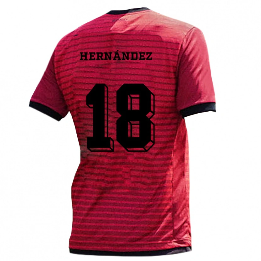 Danxen Homme Maillot Carlos Lores Hernandez #18 Rouge Noir Tenues Domicile 2025/26 T-Shirt