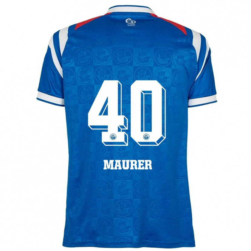 Danxen Homme Maillot Erik Maurer #40 Bleu Blanc Rouge Tenues Domicile 2025/26 T-Shirt