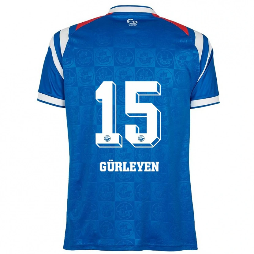 Danxen Homme Maillot Ahmet Gürleyen #15 Bleu Blanc Rouge Tenues Domicile 2025/26 T-Shirt