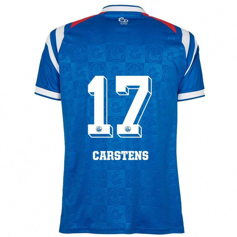 Danxen Homme Maillot Florian Carstens #17 Bleu Blanc Rouge Tenues Domicile 2025/26 T-Shirt