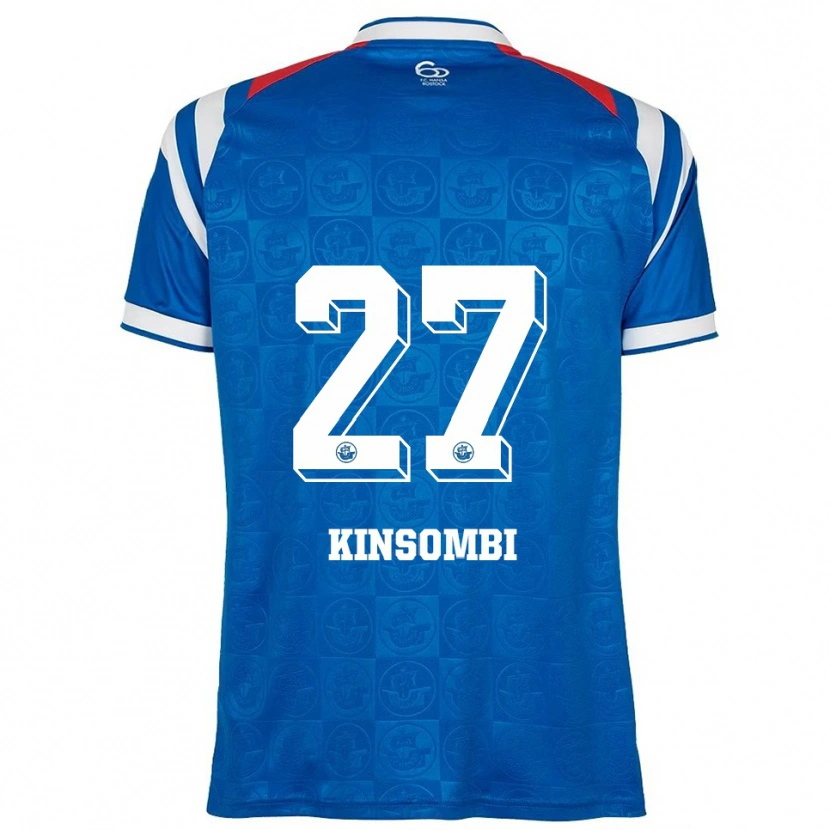 Danxen Homme Maillot Christian Kinsombi #27 Bleu Blanc Rouge Tenues Domicile 2025/26 T-Shirt