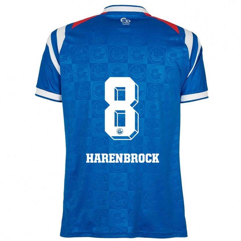 Danxen Homme Maillot Cedric Harenbrock #8 Bleu Blanc Rouge Tenues Domicile 2025/26 T-Shirt