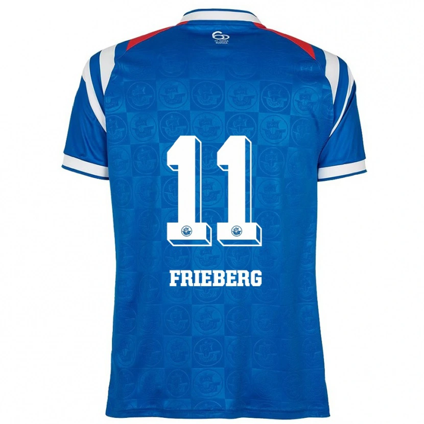 Danxen Homme Maillot Ole Frieberg #11 Bleu Blanc Rouge Tenues Domicile 2025/26 T-Shirt