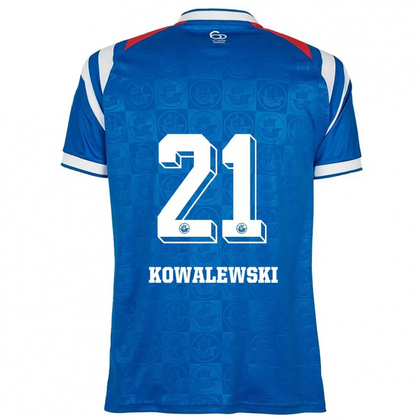 Danxen Homme Maillot Oskar Kowalewski #21 Bleu Blanc Rouge Tenues Domicile 2025/26 T-Shirt