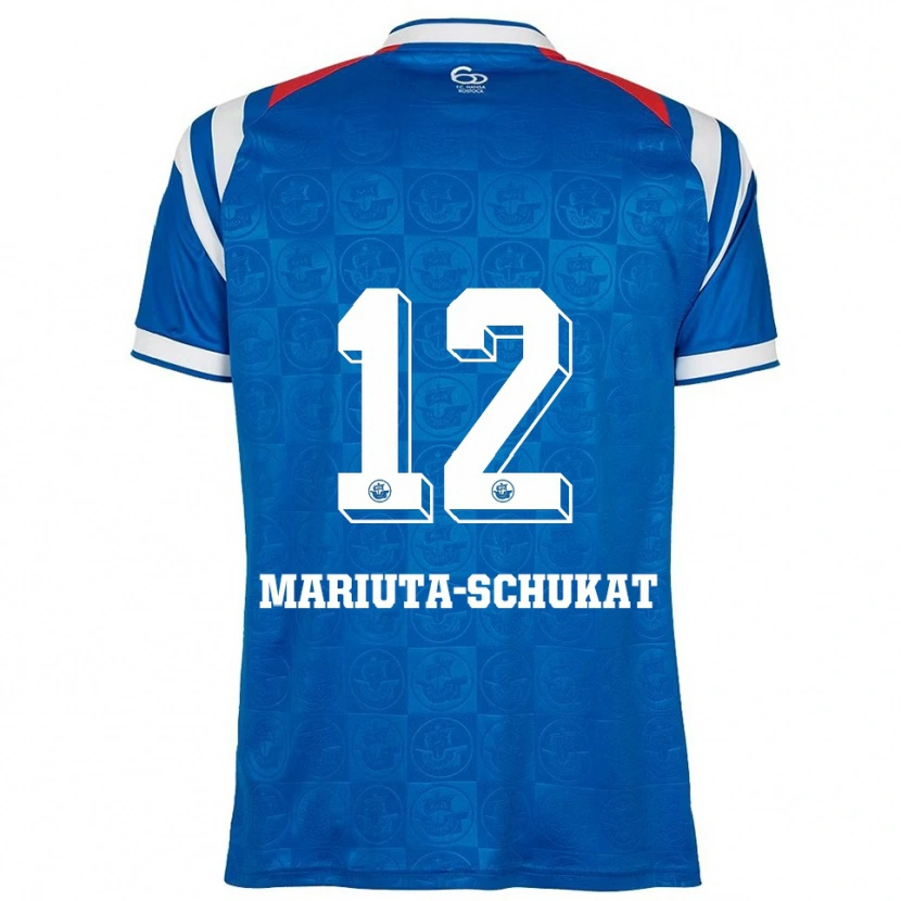Danxen Homme Maillot Lara Mariuta-Schukat #12 Bleu Blanc Rouge Tenues Domicile 2025/26 T-Shirt