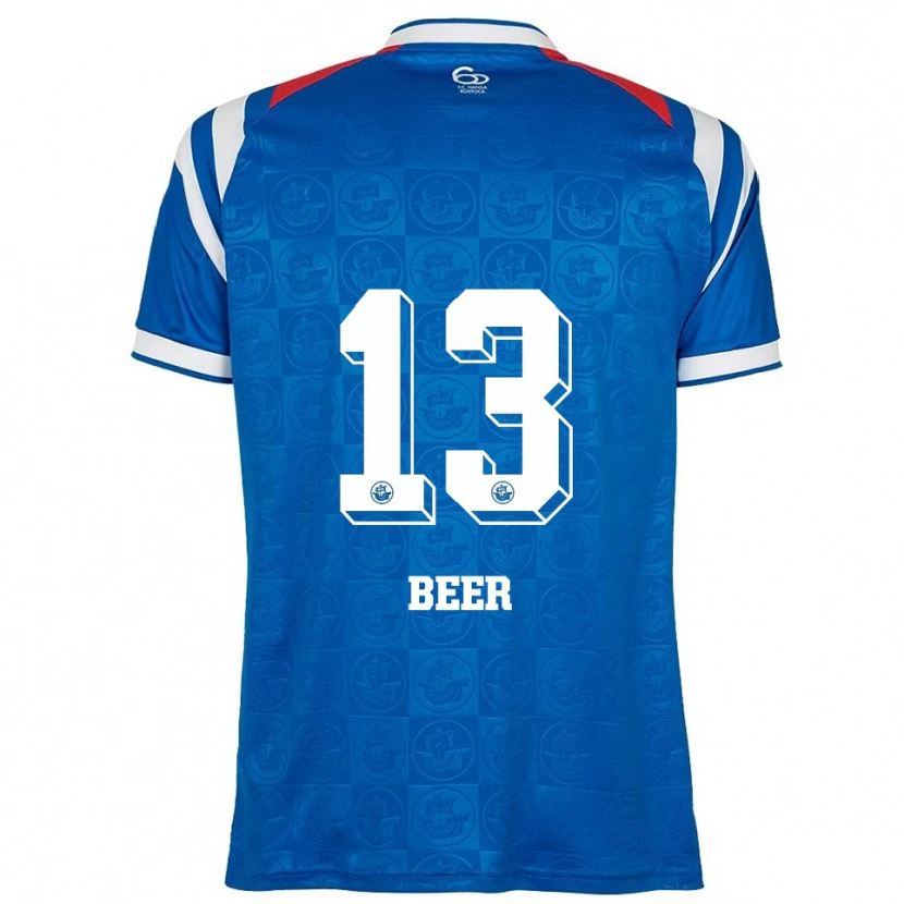 Danxen Homme Maillot Darian Beer #13 Bleu Blanc Rouge Tenues Domicile 2025/26 T-Shirt