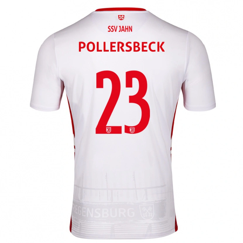 Danxen Homme Maillot Julian Pollersbeck #23 Blanc Rouge Tenues Domicile 2025/26 T-Shirt