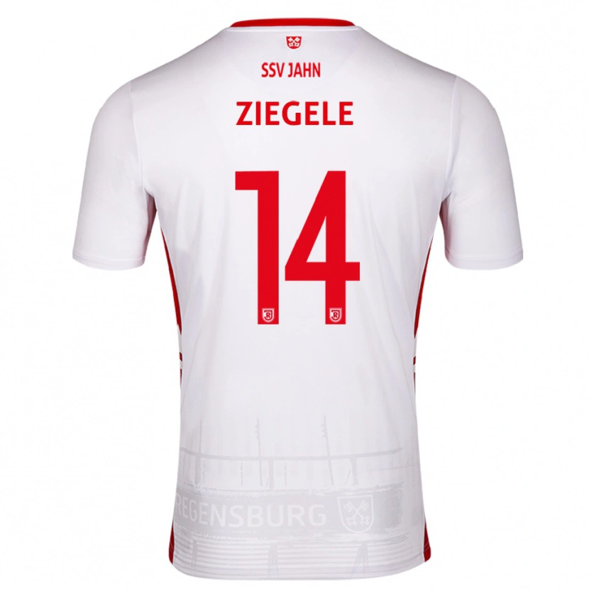 Danxen Homme Maillot Robin Ziegele #14 Blanc Rouge Tenues Domicile 2025/26 T-Shirt