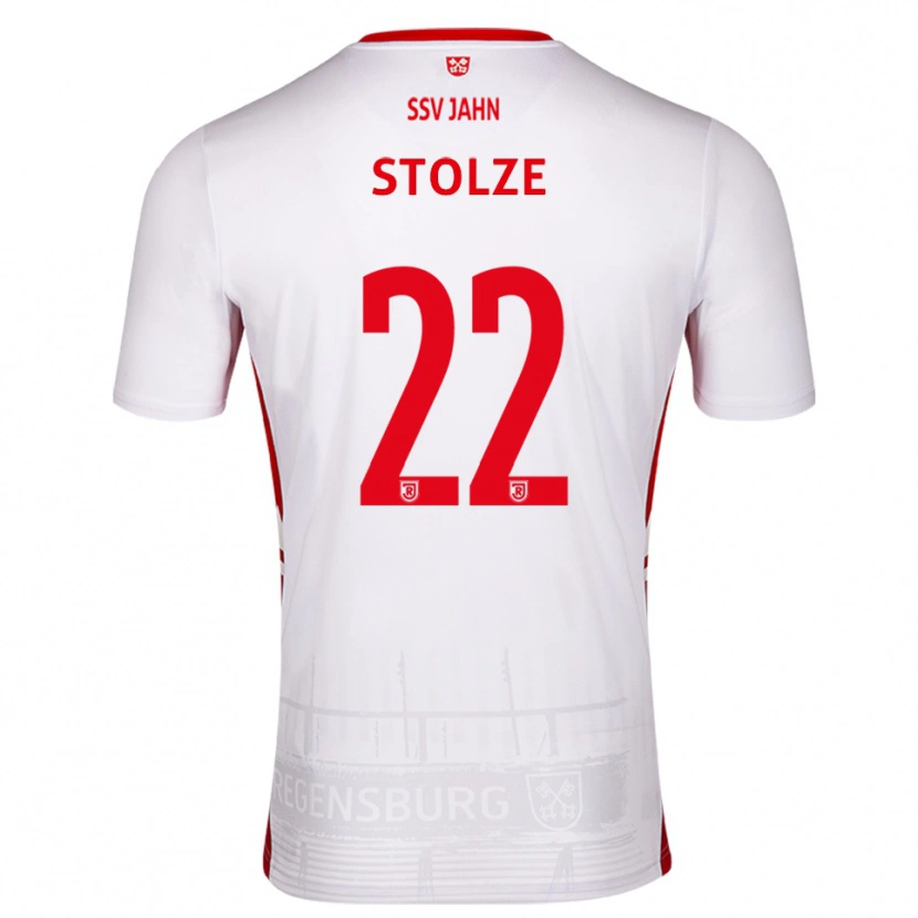 Danxen Homme Maillot Sebastian Stolze #22 Blanc Rouge Tenues Domicile 2025/26 T-Shirt