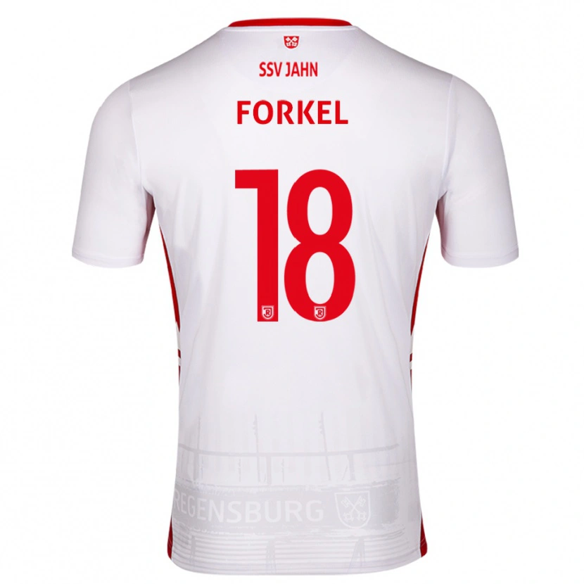 Danxen Homme Maillot Dustin Forkel #18 Blanc Rouge Tenues Domicile 2025/26 T-Shirt