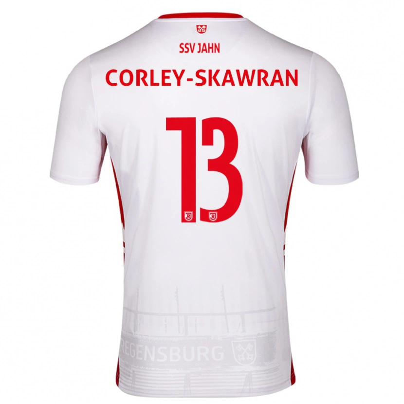 Danxen Homme Maillot Dorian Corley-Skawran #13 Blanc Rouge Tenues Domicile 2025/26 T-Shirt