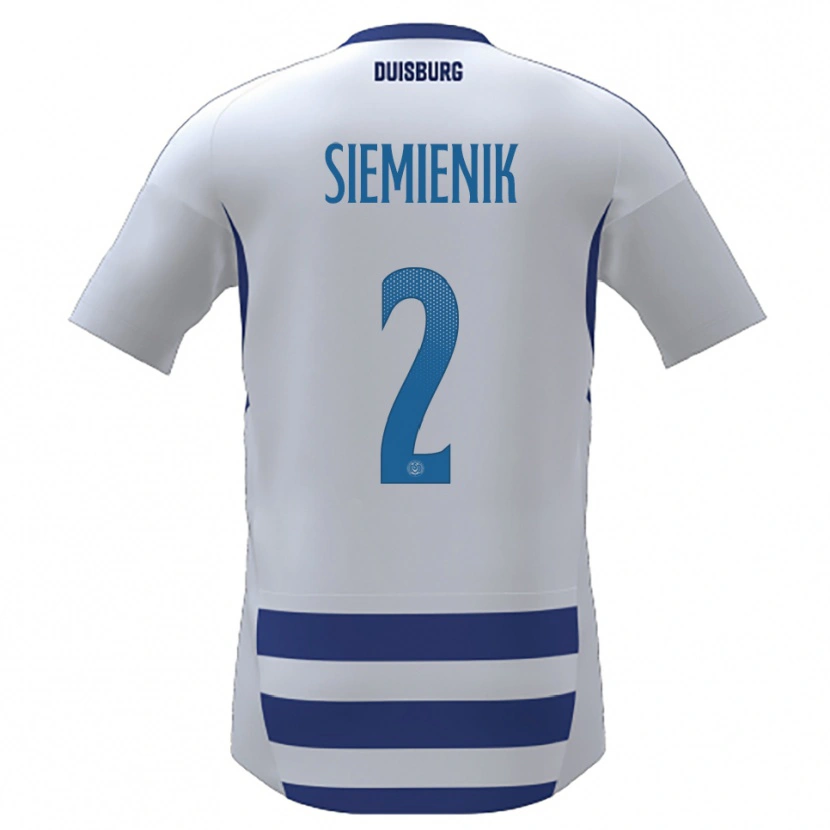 Danxen Homme Maillot Fabian Siemienik #2 Blanc Bleu Tenues Domicile 2025/26 T-Shirt