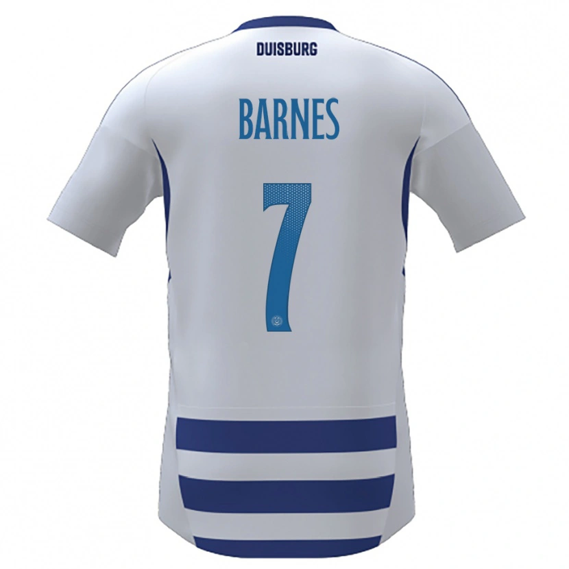 Danxen Homme Maillot Sejoba Barnes #7 Blanc Bleu Tenues Domicile 2025/26 T-Shirt