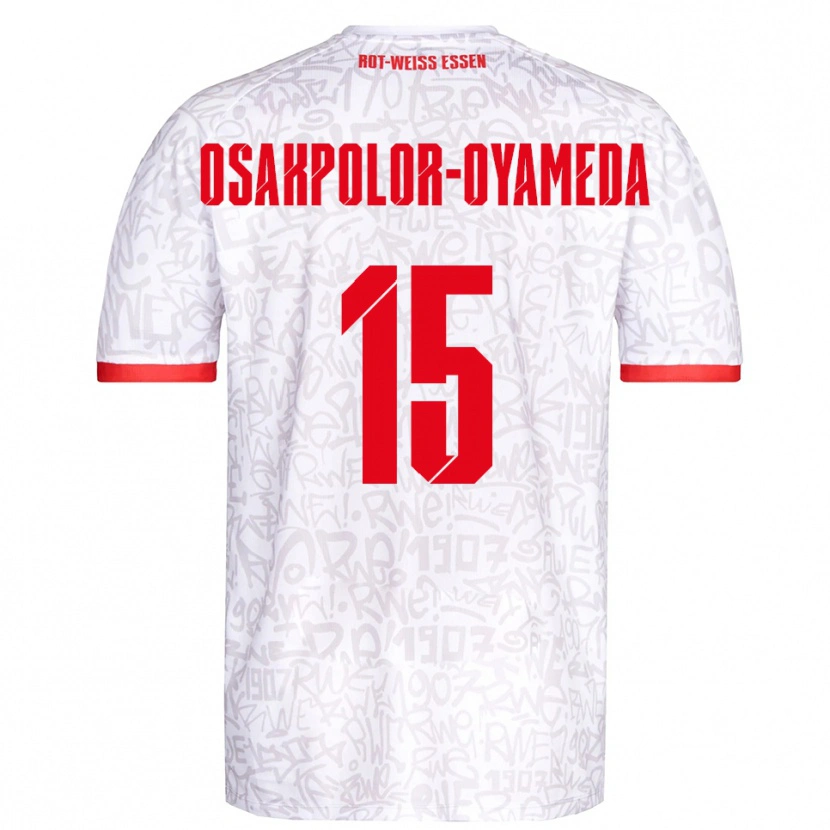 Danxen Homme Maillot Joel Osakpolor-Oyameda #15 Blanc Rouge Tenues Domicile 2025/26 T-Shirt