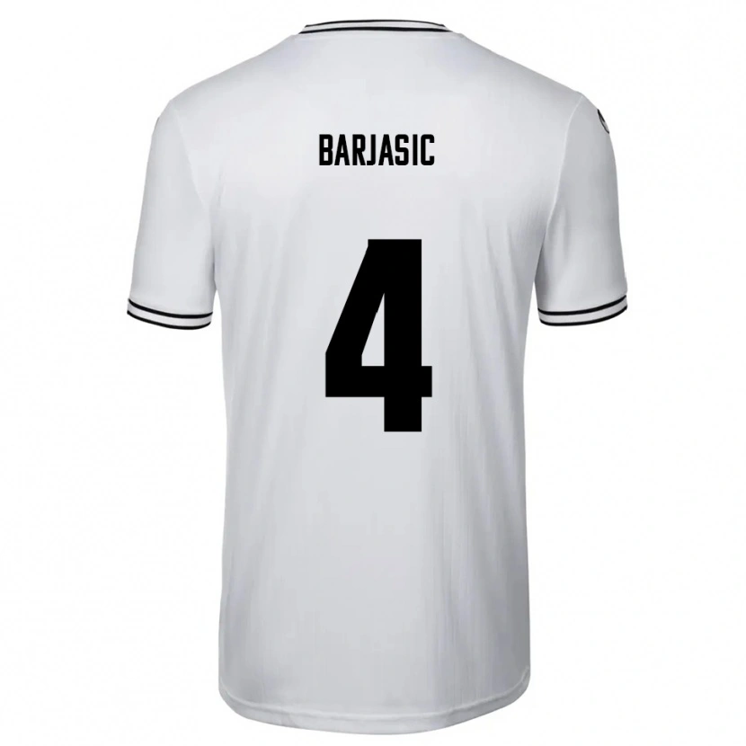 Danxen Homme Maillot Nikola Barjasic #4 Blanc Noir Tenues Domicile 2025/26 T-Shirt