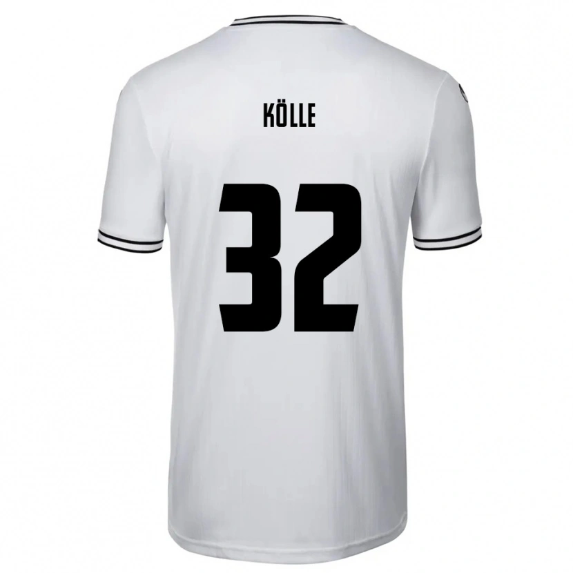 Danxen Homme Maillot Niklas Kölle #32 Blanc Noir Tenues Domicile 2025/26 T-Shirt