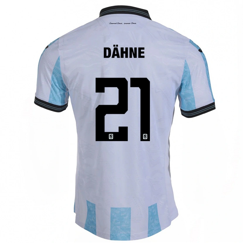 Danxen Homme Maillot Thomas Dähne #21 Blanc Bleu Ciel Tenues Domicile 2025/26 T-Shirt