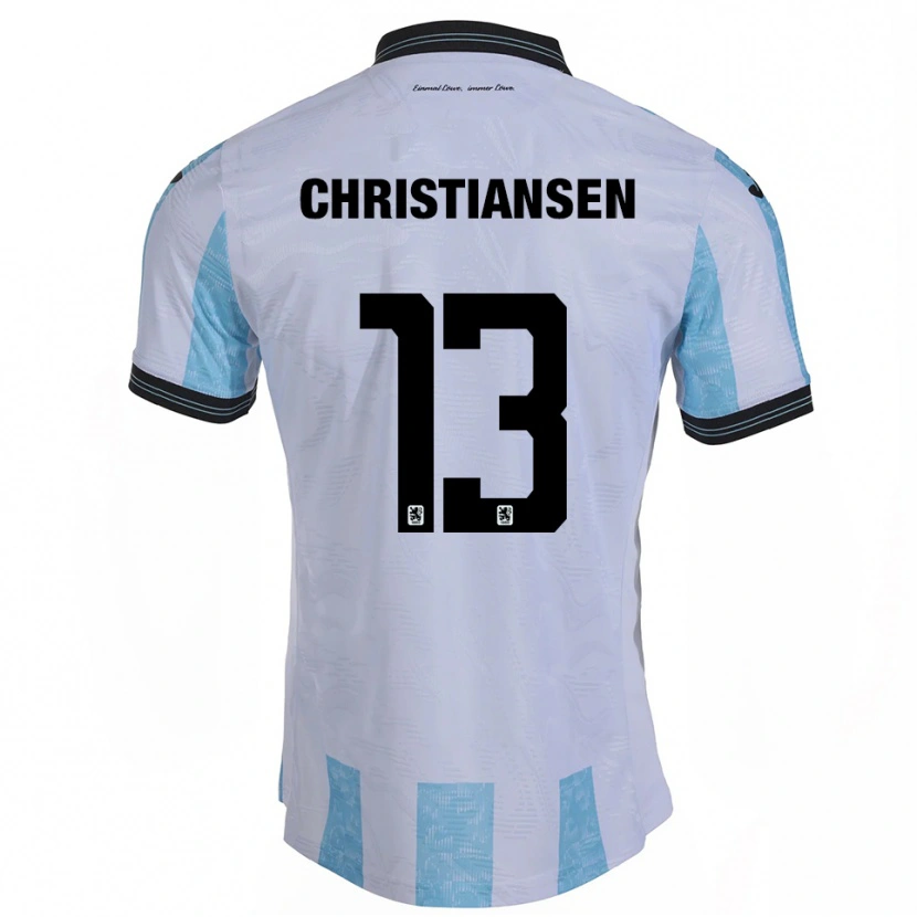 Danxen Homme Maillot Max Christiansen #13 Blanc Bleu Ciel Tenues Domicile 2025/26 T-Shirt