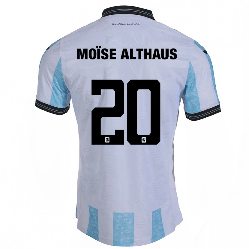Danxen Homme Maillot Samuel Moïse Althaus #20 Blanc Bleu Ciel Tenues Domicile 2025/26 T-Shirt