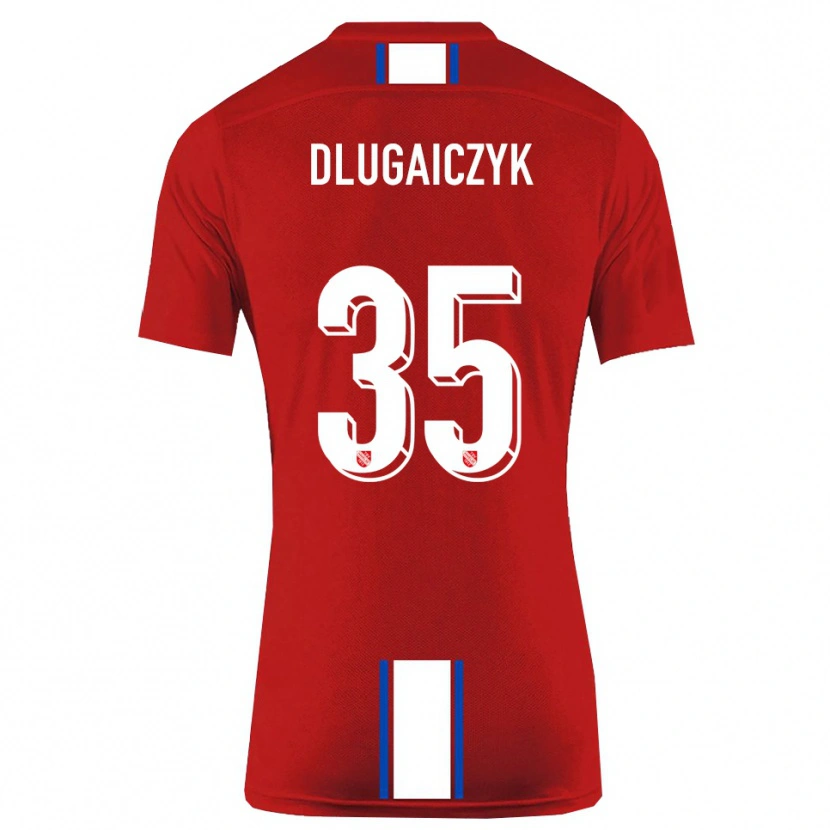Danxen Homme Maillot Alexander Dlugaiczyk #35 Rouge Blanc Tenues Domicile 2025/26 T-Shirt