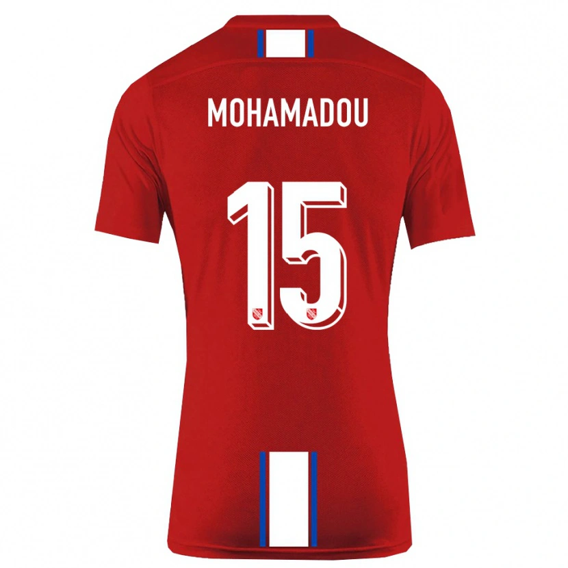 Danxen Homme Maillot Akram-Dine Mohamadou #15 Rouge Blanc Tenues Domicile 2025/26 T-Shirt