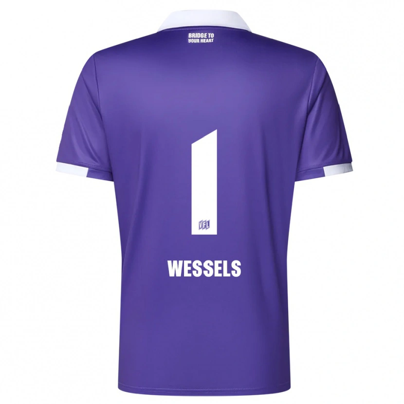 Danxen Homme Maillot Felix Wessels #1 Violet Blanc Tenues Domicile 2025/26 T-Shirt