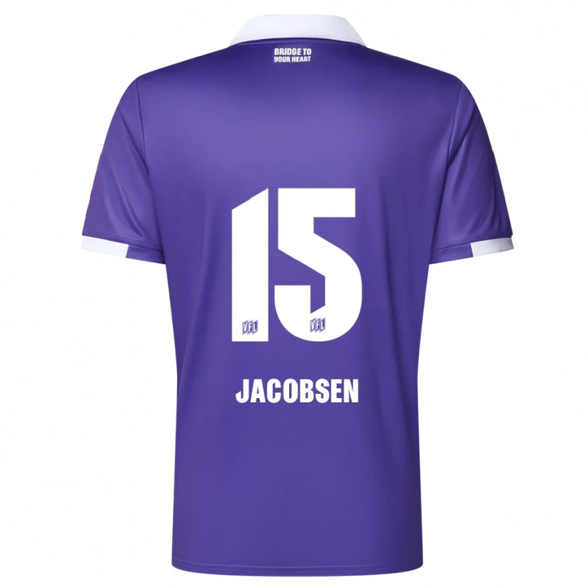 Danxen Homme Maillot Bjarke Jacobsen #15 Violet Blanc Tenues Domicile 2025/26 T-Shirt