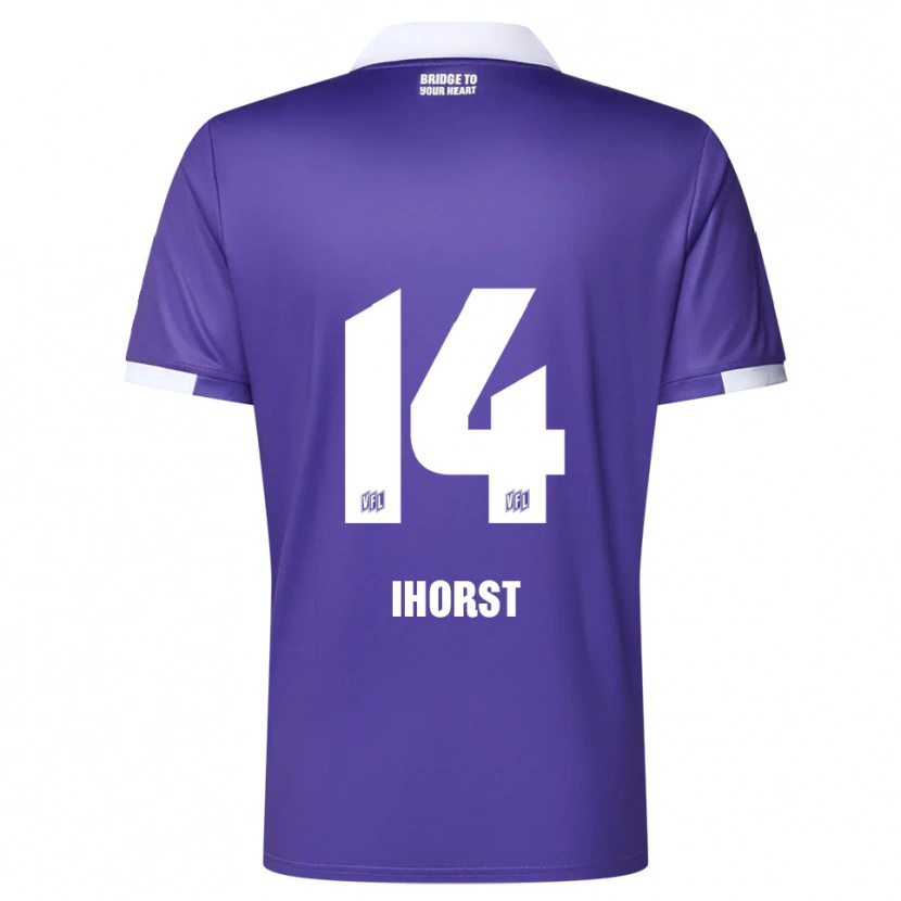 Danxen Homme Maillot Luc Ihorst #14 Violet Blanc Tenues Domicile 2025/26 T-Shirt