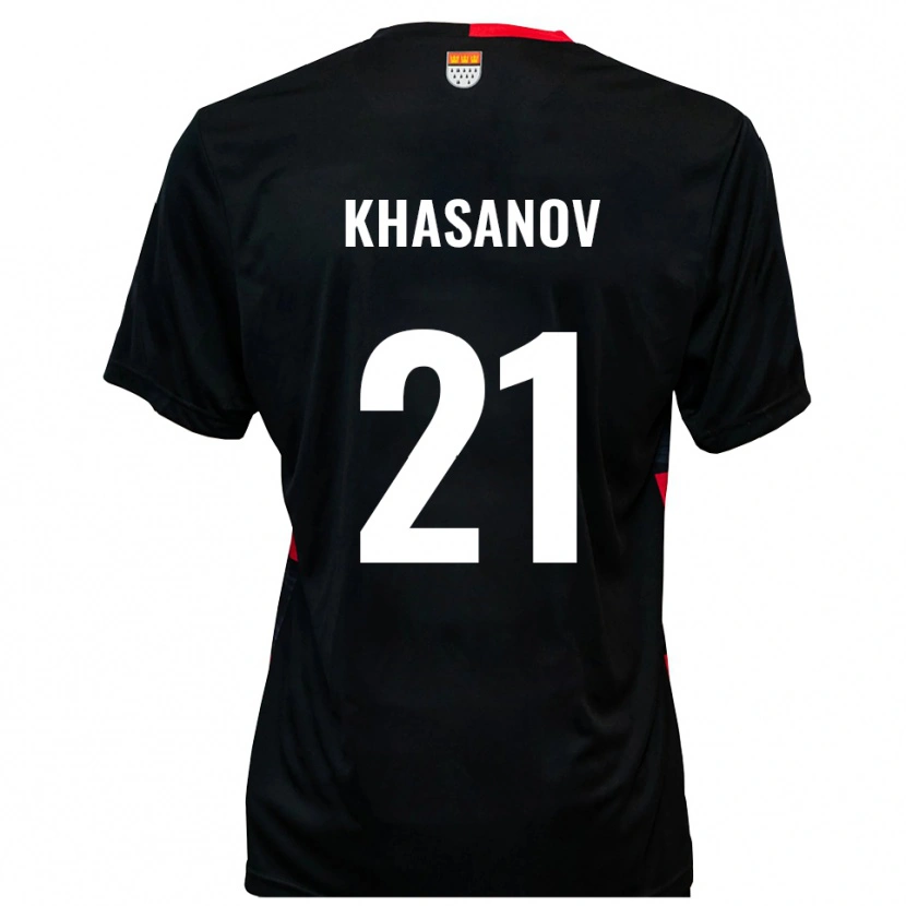 Danxen Homme Maillot Denys Khasanov #21 Noir Rouge Tenues Domicile 2025/26 T-Shirt