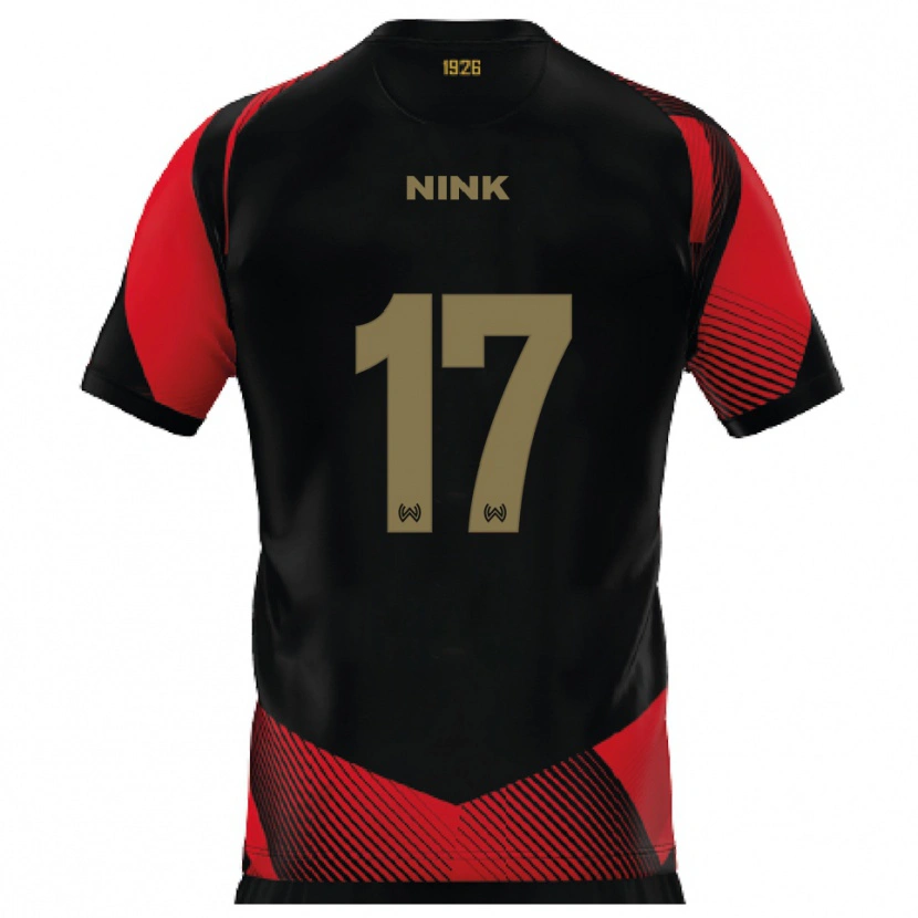 Danxen Homme Maillot Ben Nink #17 Noir Rouge Tenues Domicile 2025/26 T-Shirt