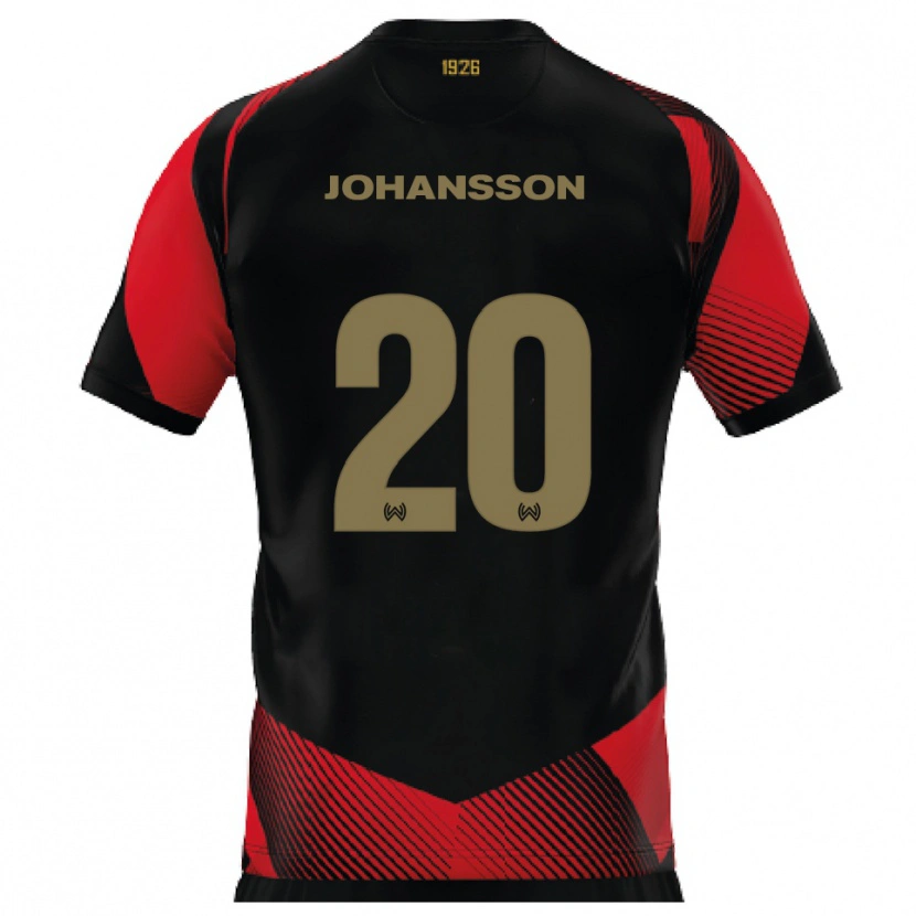 Danxen Homme Maillot Ryan Johansson #20 Noir Rouge Tenues Domicile 2025/26 T-Shirt