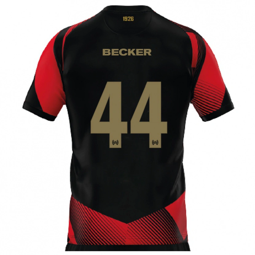 Danxen Homme Maillot Jan Becker #44 Noir Rouge Tenues Domicile 2025/26 T-Shirt