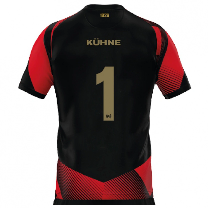 Danxen Homme Maillot Lars Kühne #1 Noir Rouge Tenues Domicile 2025/26 T-Shirt