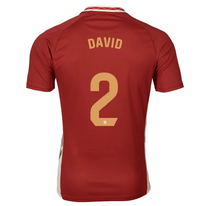 Danxen Homme Maillot David Rodríguez #2 Bourgogne Doré Tenues Extérieur 2025/26 T-Shirt