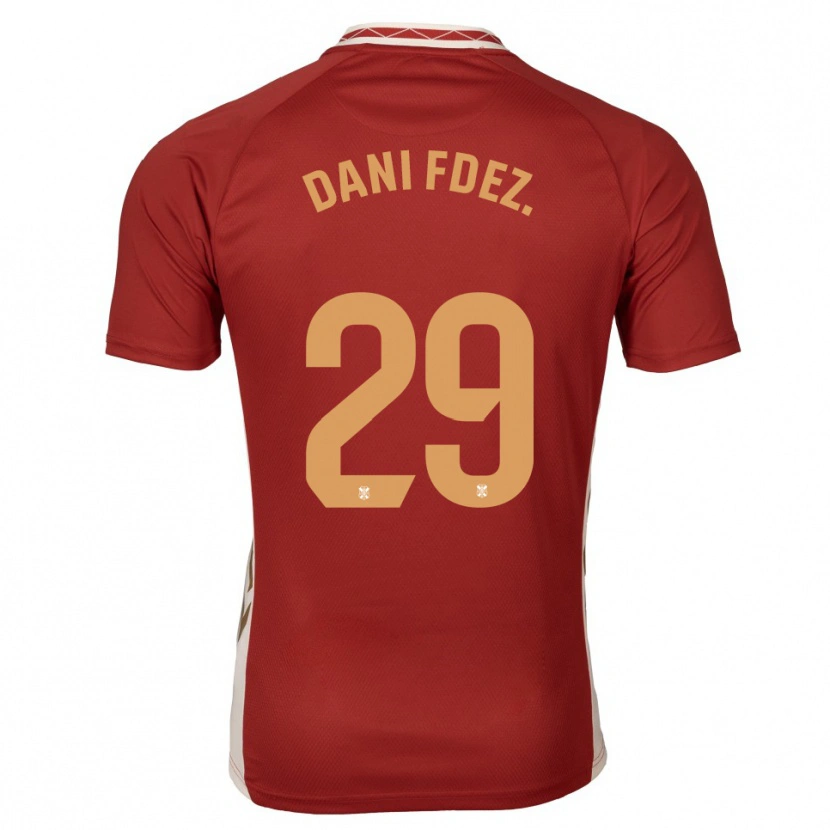 Danxen Homme Maillot Dani Fernández #29 Bourgogne Doré Tenues Extérieur 2025/26 T-Shirt
