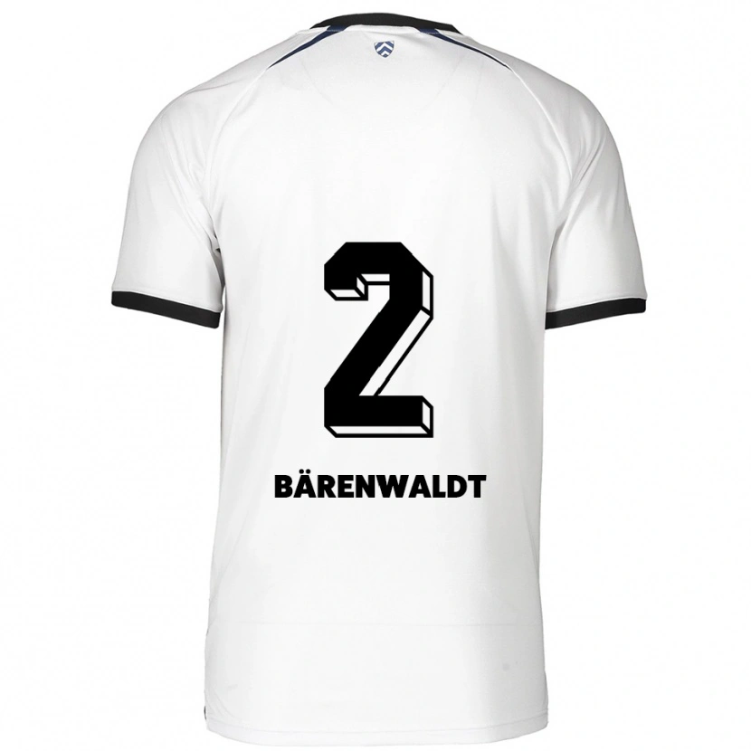 Danxen Homme Maillot Tim Bärenwaldt #2 Blanc Noir Tenues Extérieur 2025/26 T-Shirt