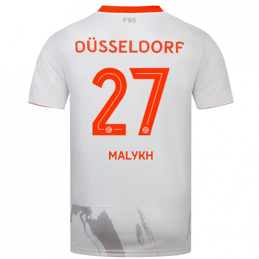 Danxen Homme Maillot Tymofiy Malykh #27 Blanc Doréange Tenues Extérieur 2025/26 T-Shirt