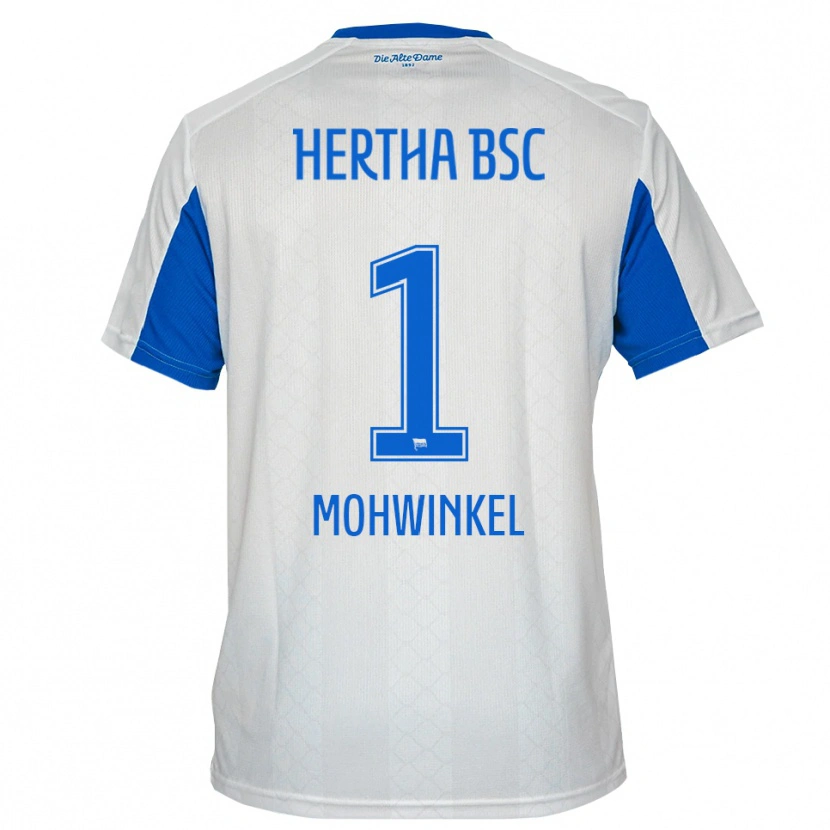 Danxen Homme Maillot Maximilian Mohwinkel #1 Blanc Bleu Tenues Extérieur 2025/26 T-Shirt