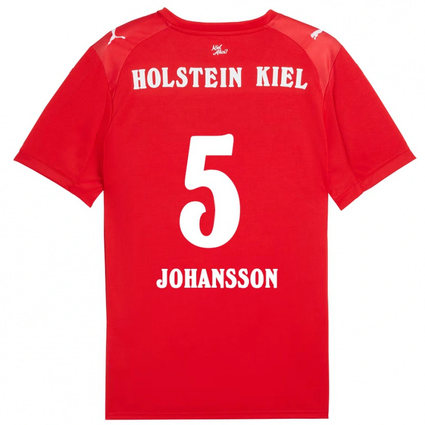 Danxen Homme Maillot Carl Johansson #5 Rouge Bleu Tenues Extérieur 2025/26 T-Shirt