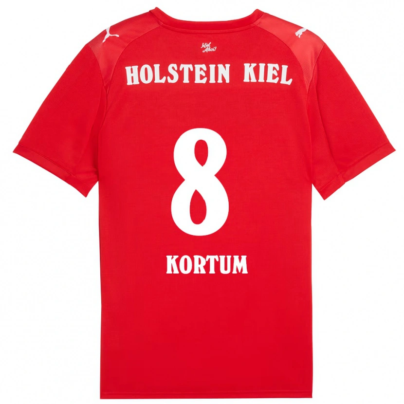 Danxen Homme Maillot Kevin Kortum #8 Rouge Bleu Tenues Extérieur 2025/26 T-Shirt