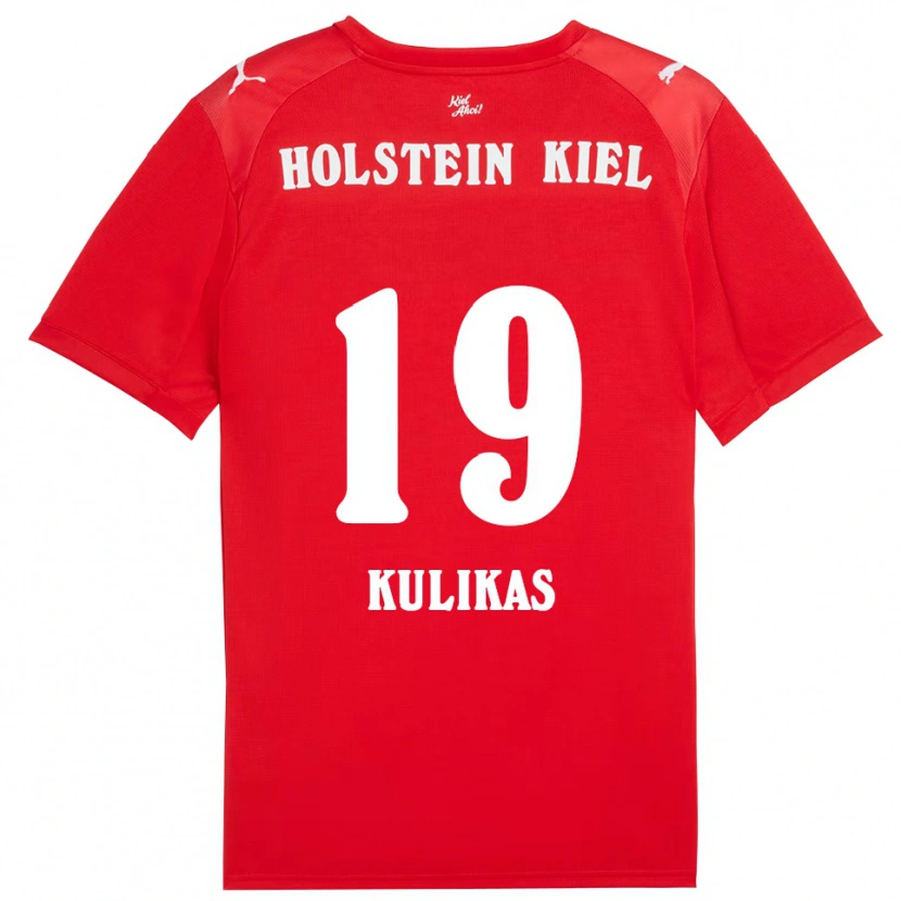 Danxen Homme Maillot Laurynas Kulikas #19 Rouge Bleu Tenues Extérieur 2025/26 T-Shirt
