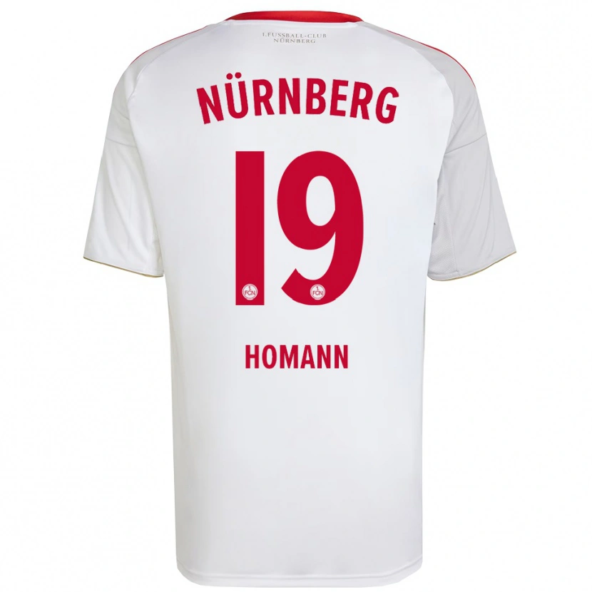 Danxen Homme Maillot Sanja Homann #19 Blanc Rouge Tenues Extérieur 2025/26 T-Shirt