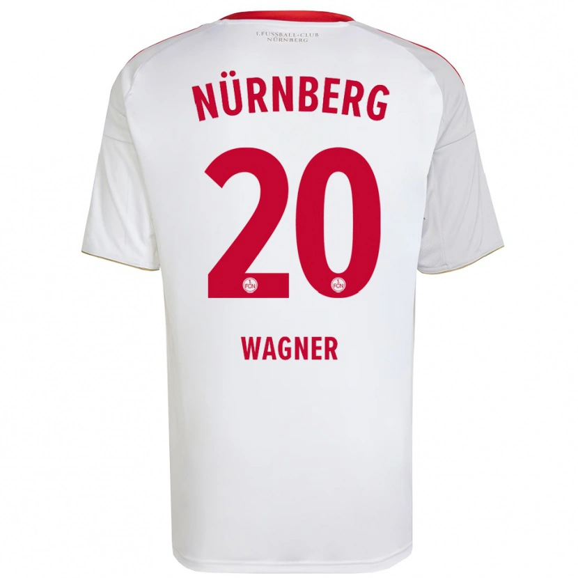 Danxen Homme Maillot Erik Wagner #20 Blanc Rouge Tenues Extérieur 2025/26 T-Shirt