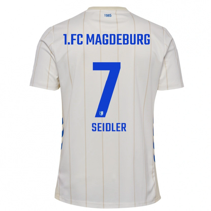 Danxen Homme Maillot Wiebke Seidler #7 Blanc Bleu Tenues Extérieur 2025/26 T-Shirt