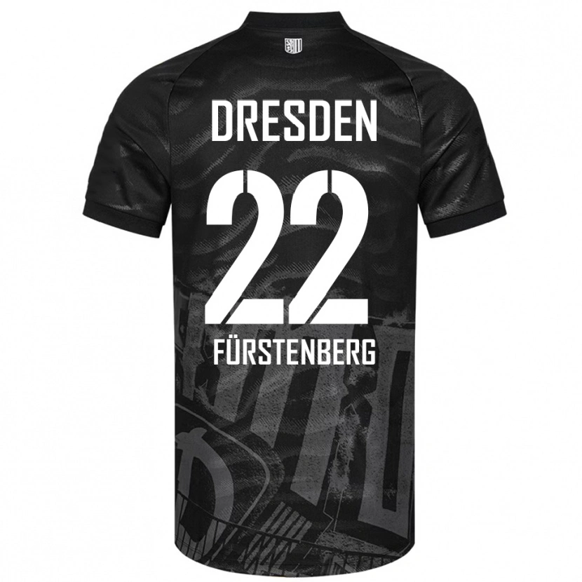 Danxen Homme Maillot Mattis Fürstenberg #22 Noir Gris Tenues Extérieur 2025/26 T-Shirt