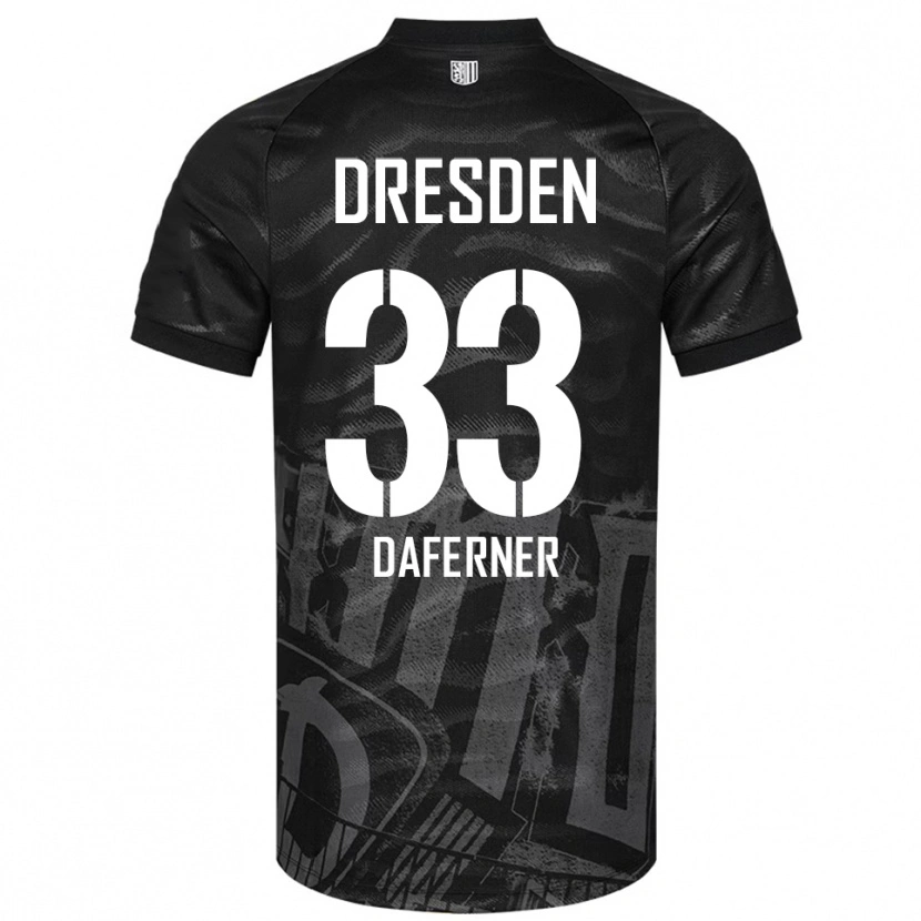 Danxen Homme Maillot Christoph Daferner #33 Noir Gris Tenues Extérieur 2025/26 T-Shirt