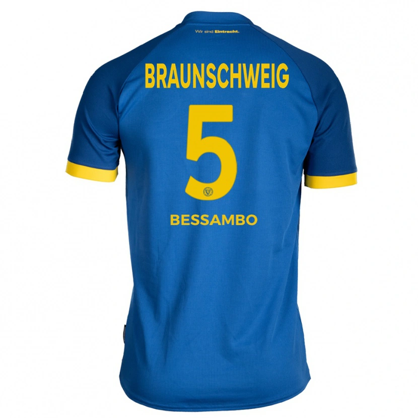 Danxen Homme Maillot Chris-Calvin Bessambo #5 Bleu Royal Jaune Tenues Extérieur 2025/26 T-Shirt